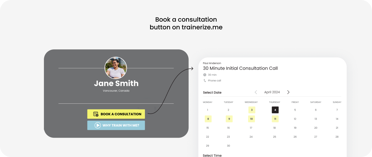 Trainerize Business Management Software for Trainers - Booking Software